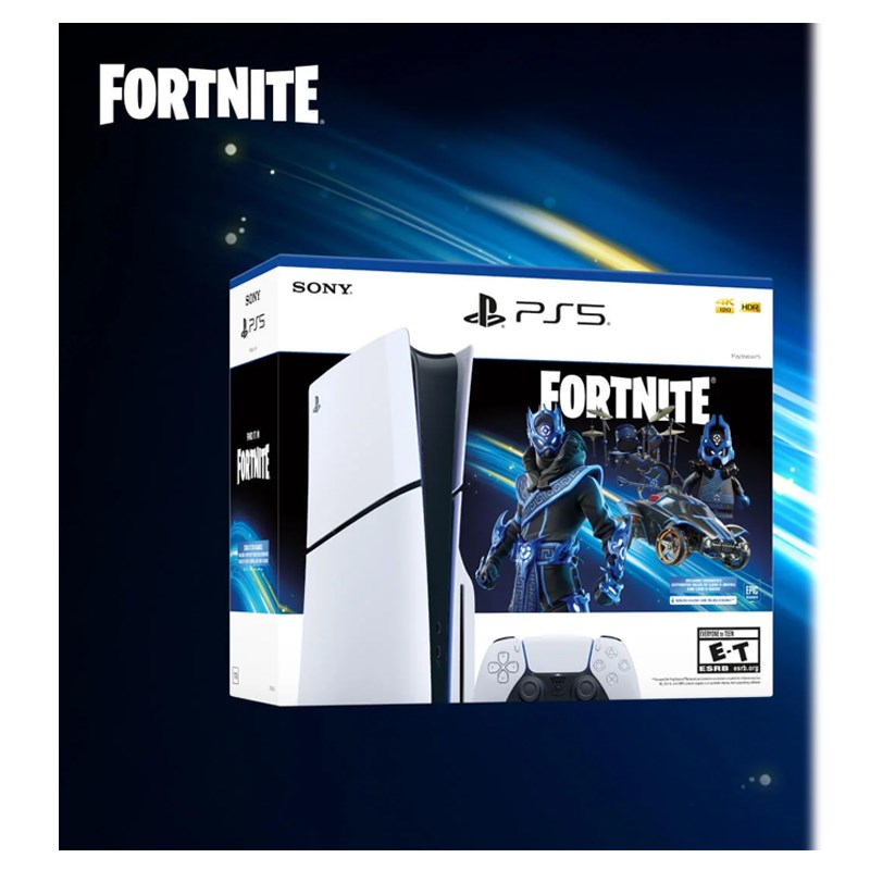 Sony PlayStation 5 (PS5) Slim Console Disc Fortnite Cobalt Star Voucher Bundle Sony PlayStation 5 (PS5) Slim Console Disc Fortnite Cobalt Star Voucher Bundle
